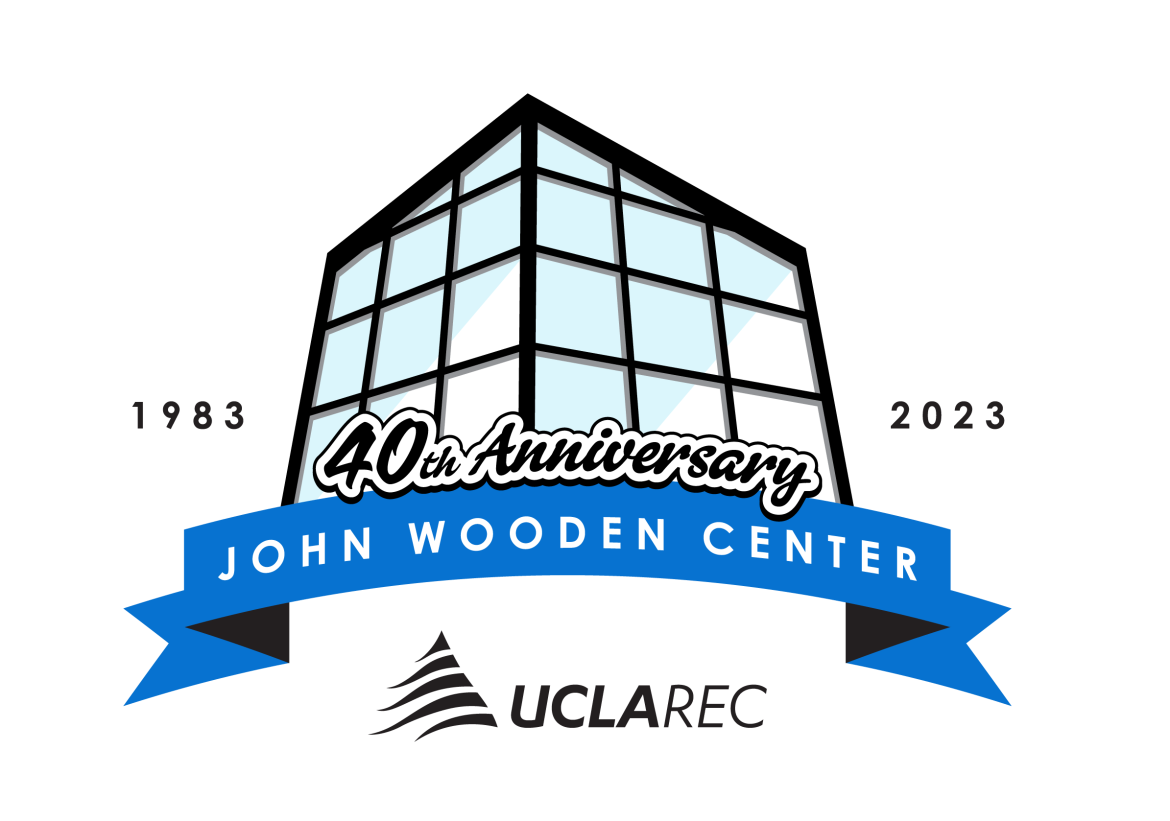 1983 - 2023, 40th Anniversary John Wooden Center logo graphic