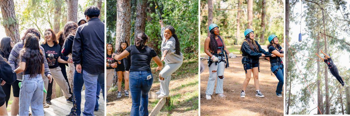 A collection of images from the outdoor challenge course. 