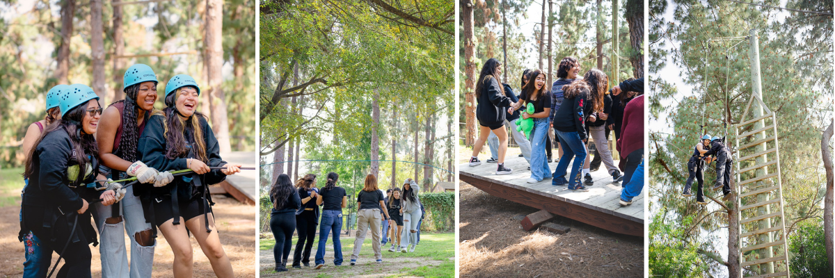 A collection of images from the outdoor challenge course. 