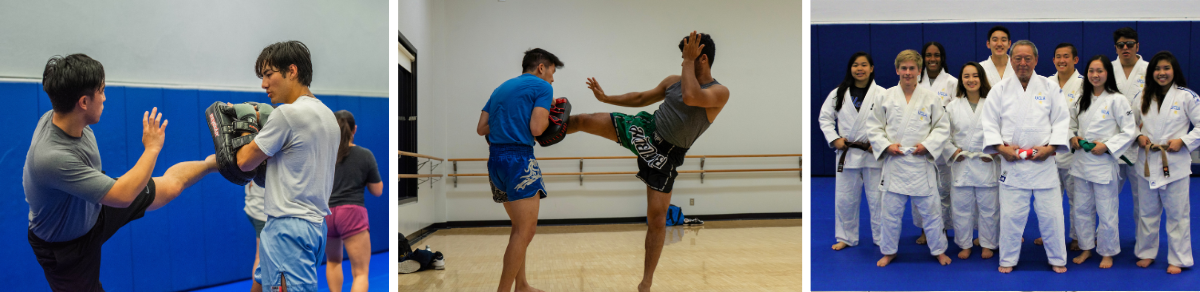 Three photos of UCLA Martial Arts Classes