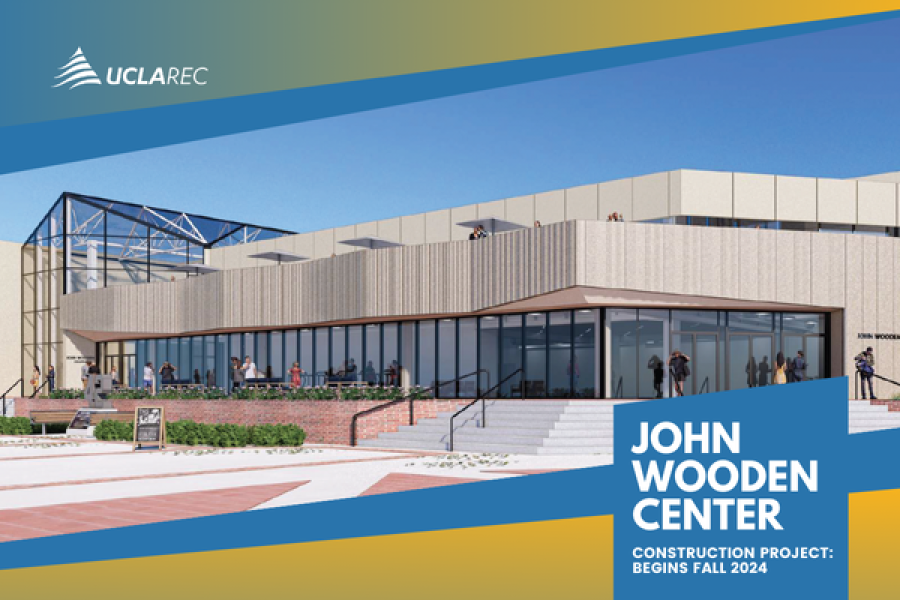 John Wooden Center Construction project begins fall 2024. Image of the new JWC front of building renderings