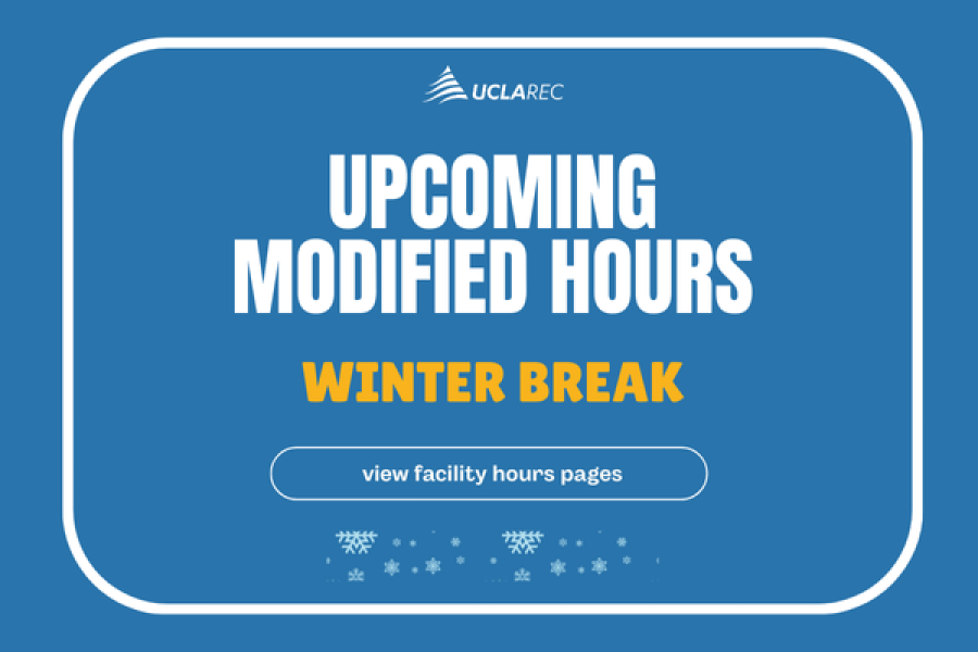 Upcoming midified hours winter break. view facility hours pages