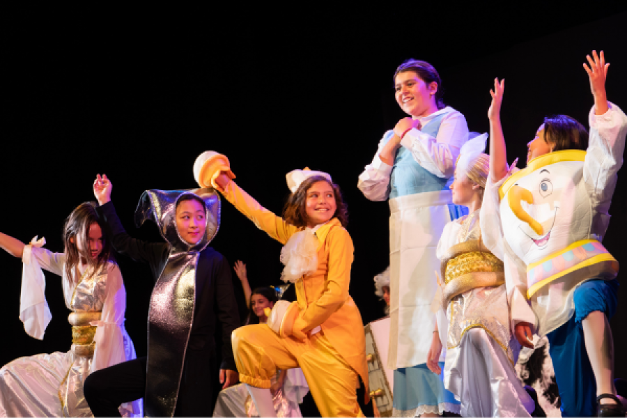 students dressed up for a theater performance