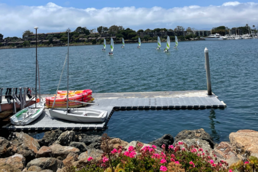 picture of the marina aquatic center looking out at the water